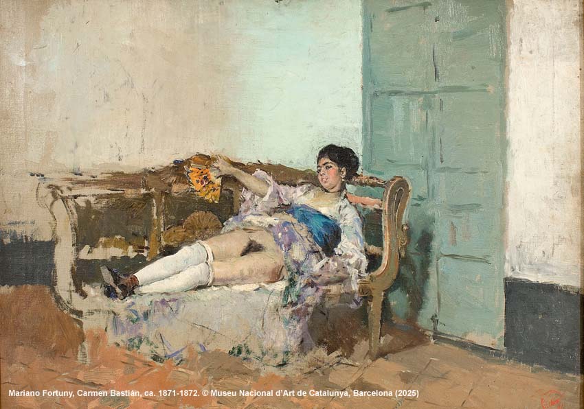Pintura de una mujer tumbada en un sillón